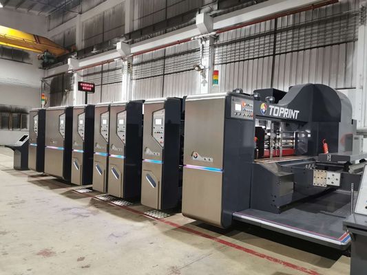 4 Color Flexo Printing Slotting Machine , Full Automatic Corrugated Box Maker