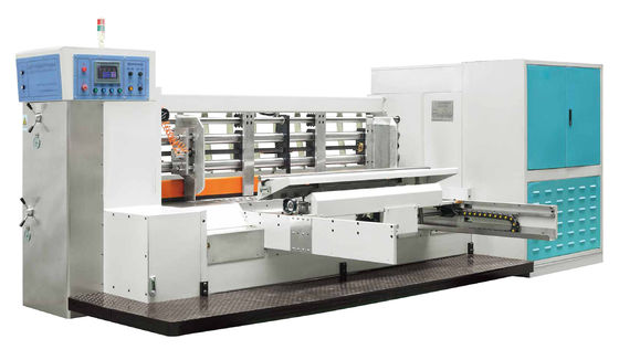Lead Edge Feeder 4 Color Flexo Printer Rotary Die Cutter Vibrator And Counter Stacker Machine